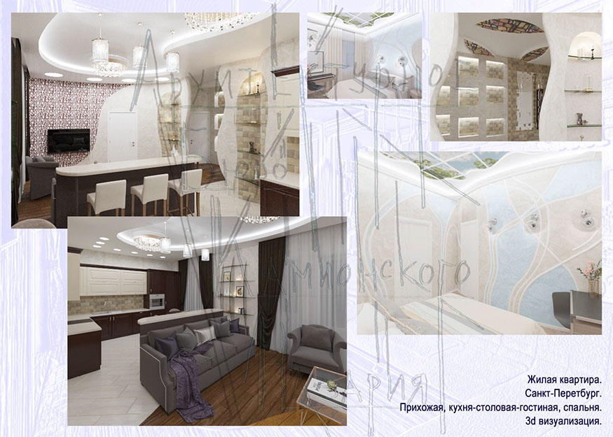 Фото дизайн - проекта интерьера загородного частного жилого дома, квартиры. Перепланировка